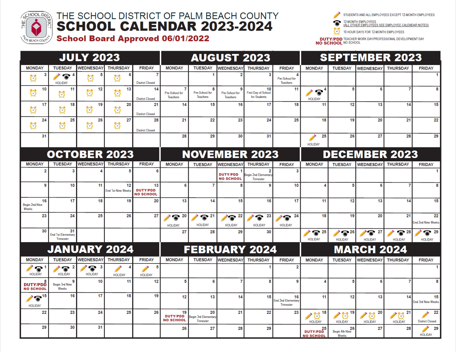 Palm Beach County School Calendar 20232024
