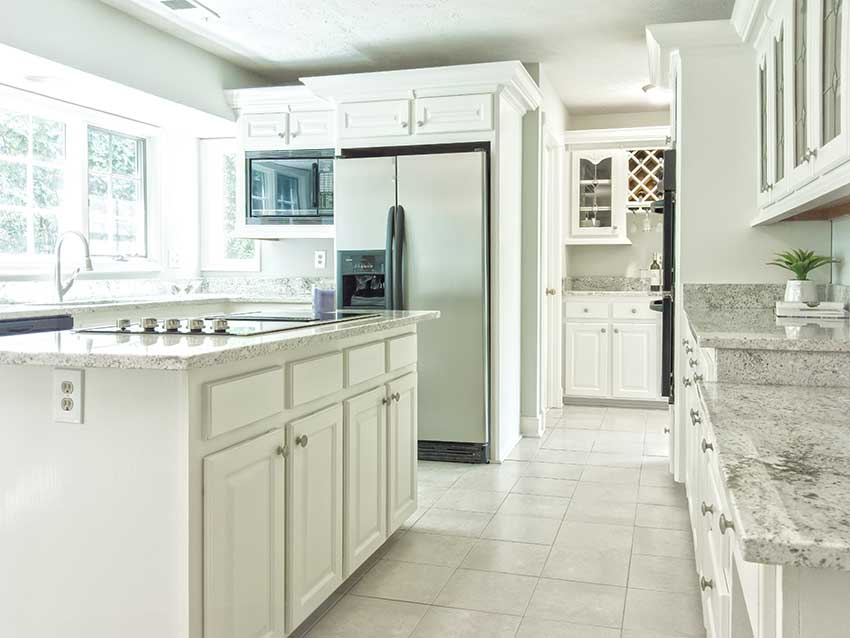 a modern white clean kitchen