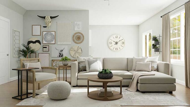 An interior living room of a home