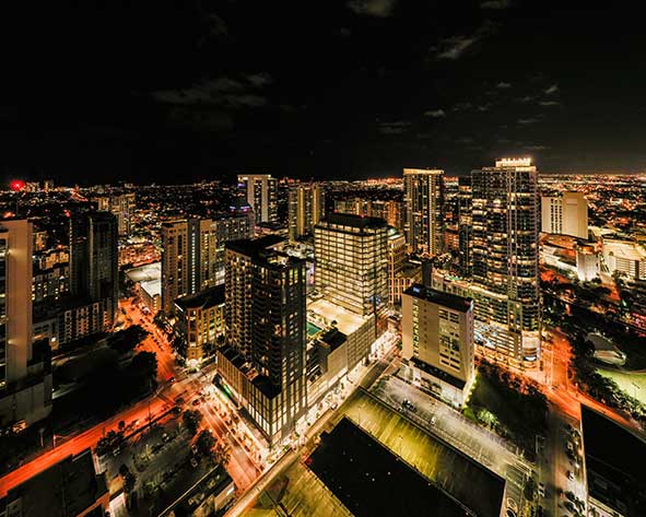 Aerial shot of downtown ft lauderdale