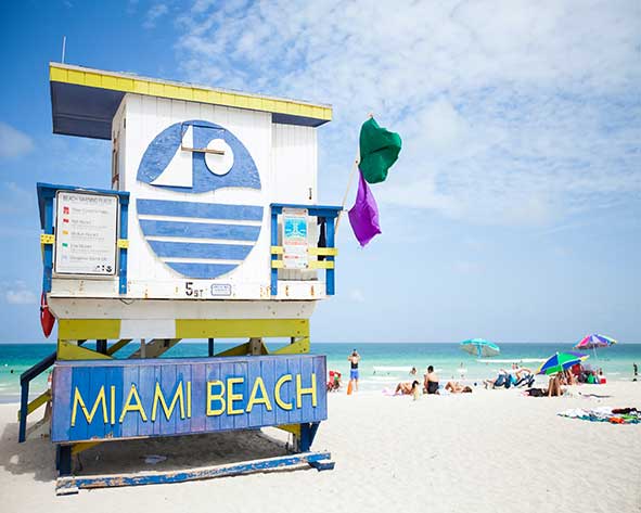 a lifeguard house in miami beach